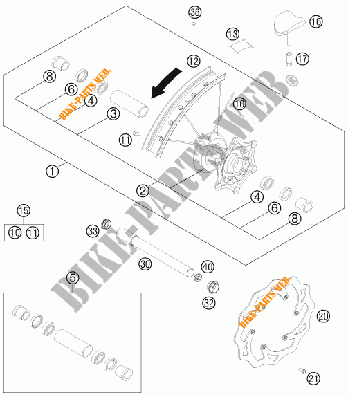 VORDERRADFELGE für KTM 250 XC-F 2011