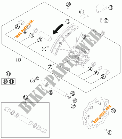 VORDERRADFELGE für KTM 450 XC-W 2014