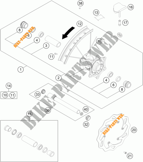 VORDERRADFELGE für KTM 450 XC-F 2015