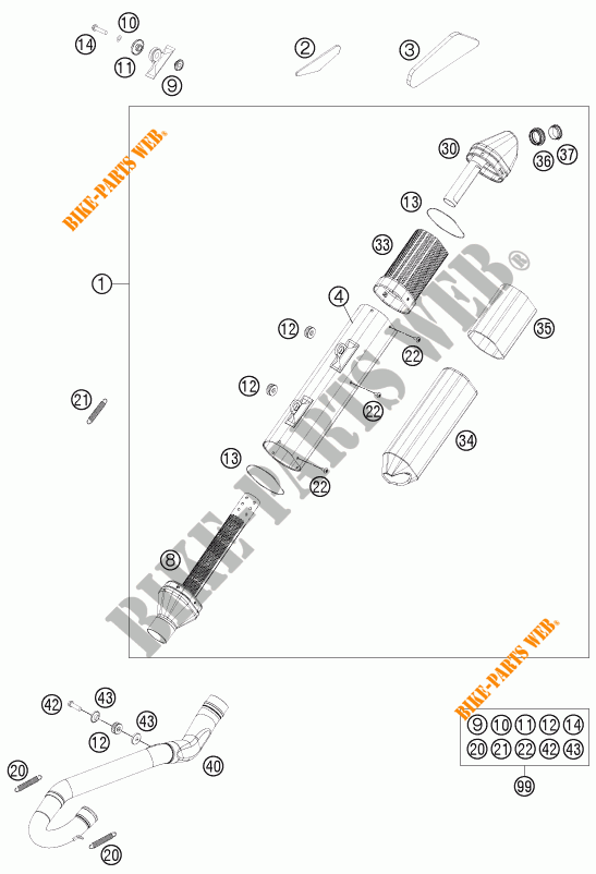 AUSPUFF für KTM 350 XCF-W SIX DAYS 2016