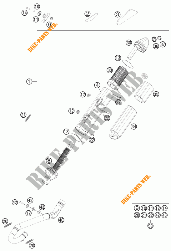 AUSPUFF für KTM 350 XCF-W 2016