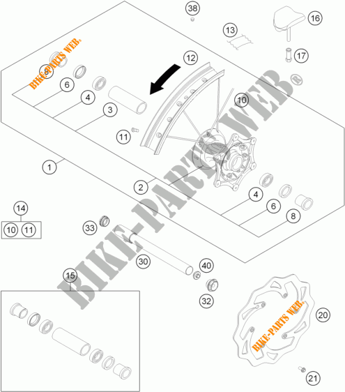 VORDERRADFELGE für KTM 350 XCF-W 2015