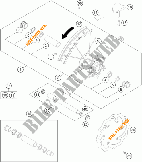VORDERRADFELGE für KTM 350 XC-F 2015