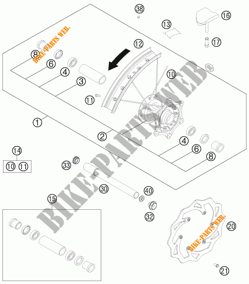 VORDERRADFELGE für KTM 350 XC-F 2013