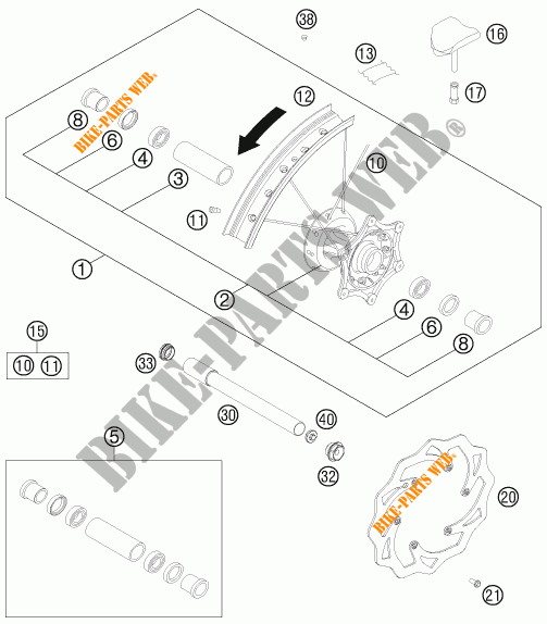 VORDERRADFELGE für KTM 350 XC-F 2011