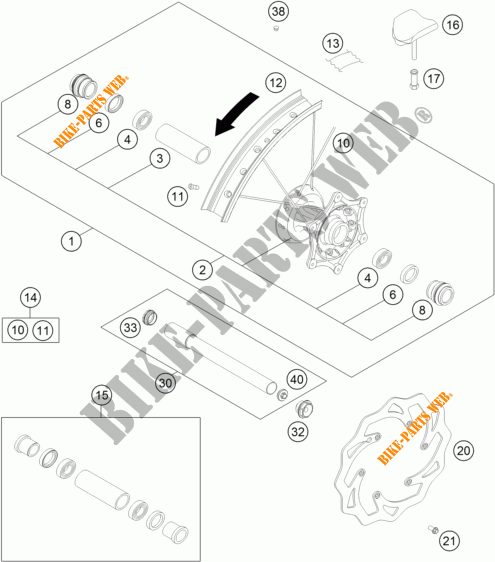VORDERRADFELGE für KTM 250 XC 2016