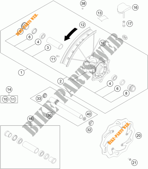VORDERRADFELGE für KTM 250 XC 2015