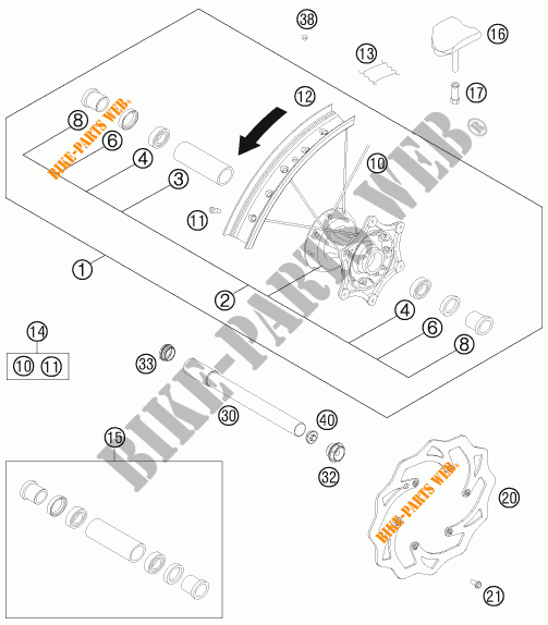 VORDERRADFELGE für KTM 250 XC 2014