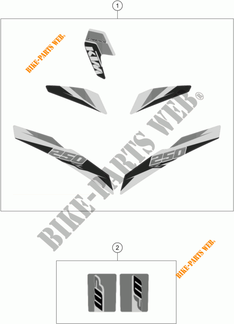 AUFKLEBER für KTM FREERIDE 250 R 2017