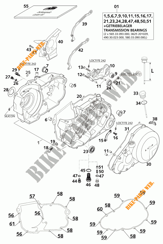MOTORGEHÄUSE für KTM 640 LC4-E 2001