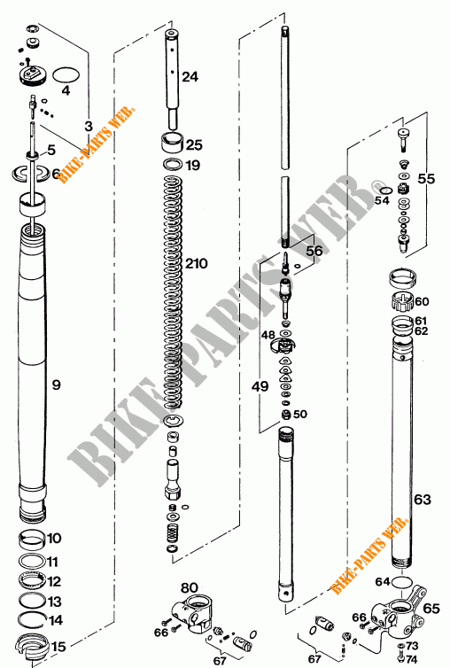 GABEL (TEILE) für KTM 620 SUPER-COMP WP/ 19KW 1994