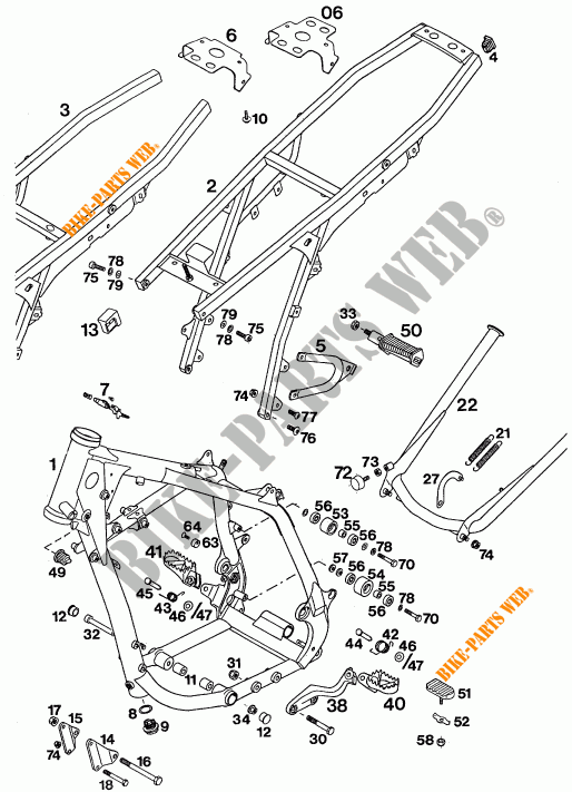 RAHMEN für KTM 620 SUPER-COMP WP/ 19KW 1994