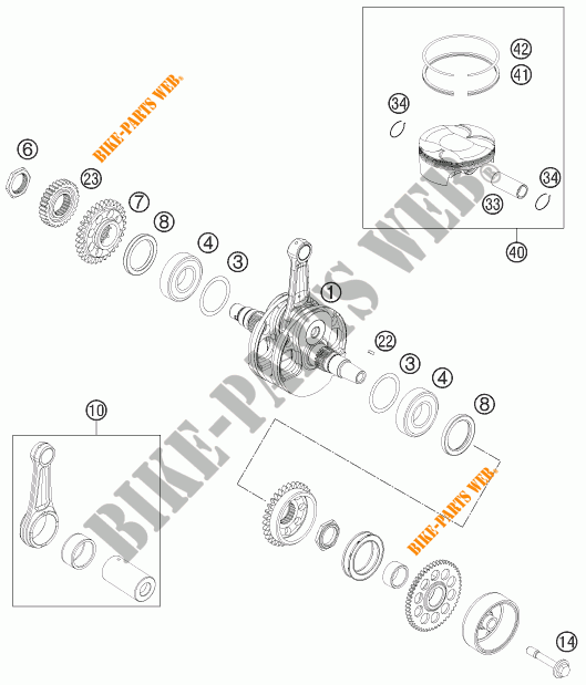 KURBELWELLE / KOLBEN für KTM 450 RALLY FACTORY REPLICA 2014