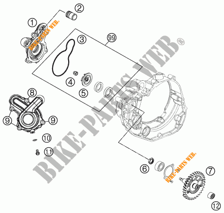 WASSERPUMPE für KTM 450 RALLY FACTORY REPLICA 2014
