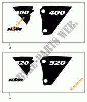 AUFKLEBER für KTM 520 EXC RACING 2001