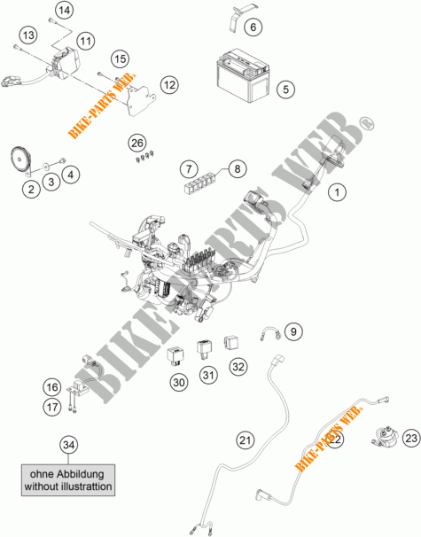 KABELBAUM ELEKTRIC für KTM RC 390 WHITE ABS 2016