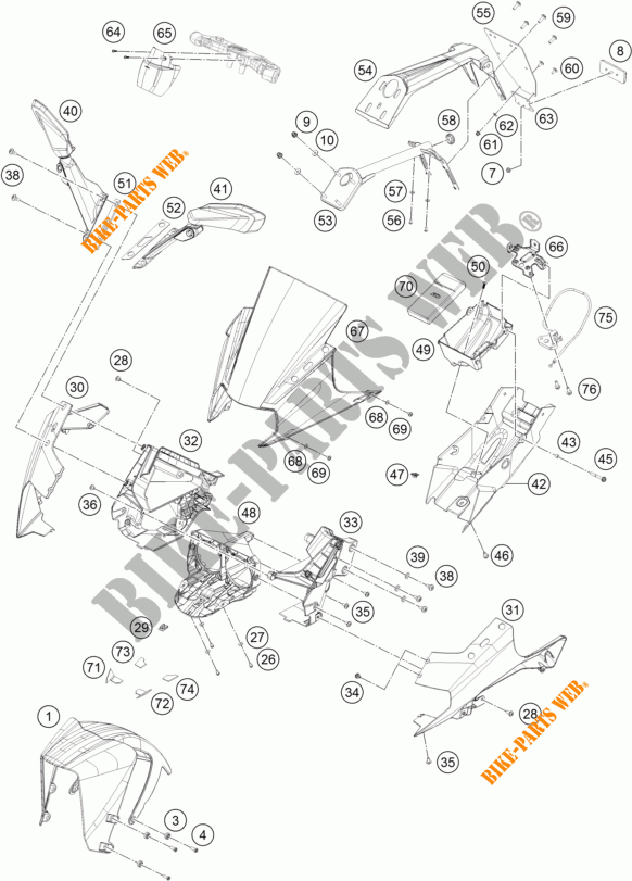 PLASTIK für KTM RC 390 WHITE ABS 2016