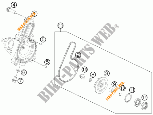 WASSERPUMPE für KTM RC 390 WHITE ABS 2016