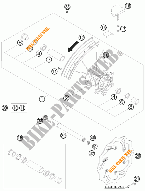 VORDERRADFELGE für KTM 530 EXC 2011
