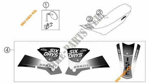NEUE TEILE für KTM 525 EXC RACING SIX DAYS 2004