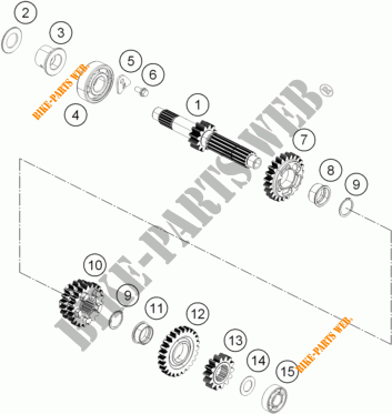 GETRIEBE HAUPTWELLE für KTM RC 390 WHITE ABS 2015