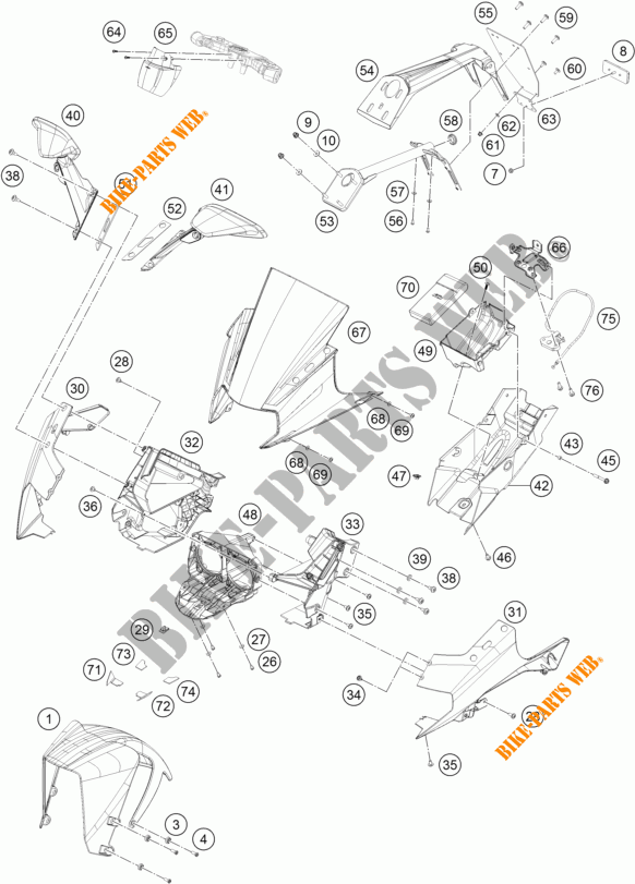 PLASTIK für KTM RC 390 WHITE ABS 2015