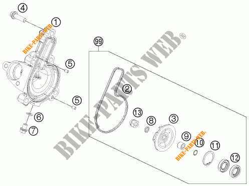 WASSERPUMPE für KTM RC 390 WHITE ABS 2015
