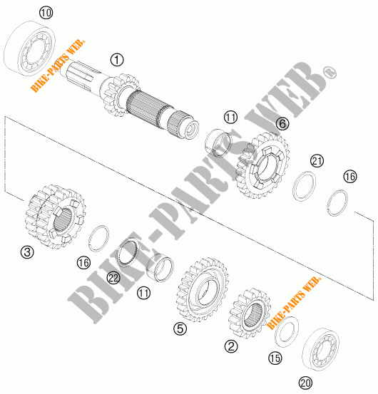GETRIEBE HAUPTWELLE für KTM 300 EXC FACTORY EDITION 2015