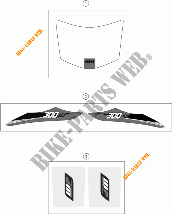 AUFKLEBER für KTM 300 EXC 2016