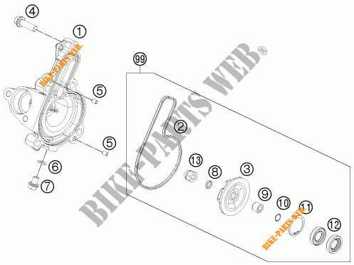 WASSERPUMPE für KTM RC 250 WHITE ABS 2015