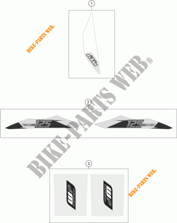 AUFKLEBER für KTM 125 EXC 2015