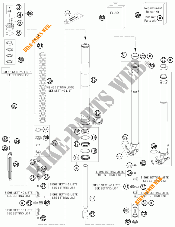 GABEL (TEILE) für KTM 125 EXC 2015