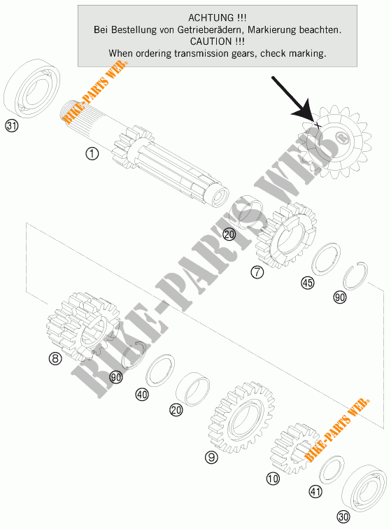 GETRIEBE HAUPTWELLE für KTM 125 EXC 2015