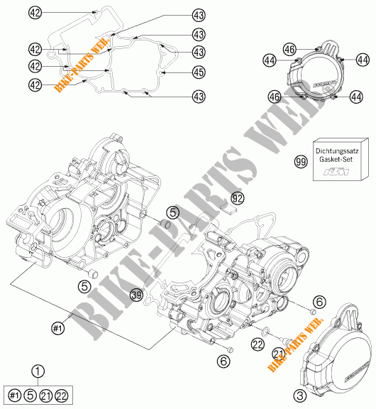 MOTORGEHÄUSE für KTM 125 EXC 2015