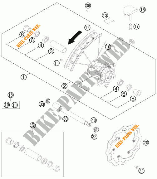 VORDERRADFELGE für KTM 125 EXC 2015