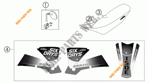 NEUE TEILE für KTM 450 EXC RACING SIX DAYS 2004