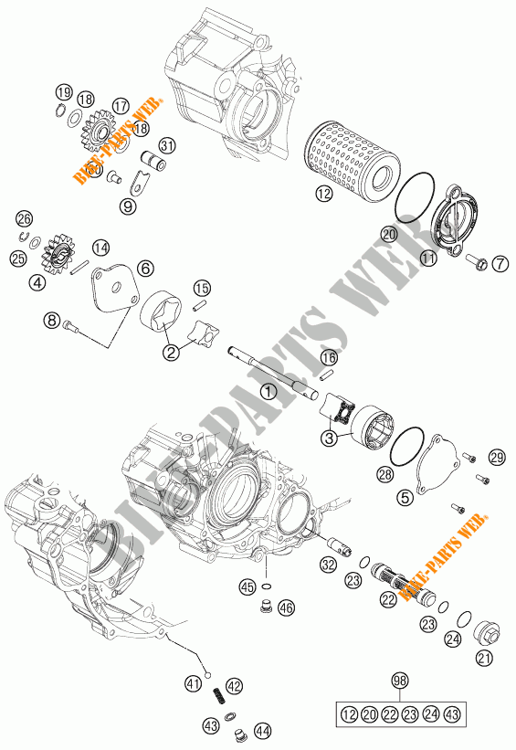OLPUMPE für KTM 350 EXC-F 2016