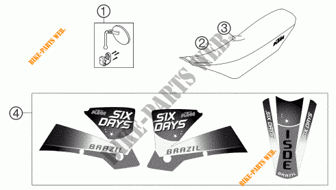 NEUE TEILE für KTM 250 EXC SIX-DAYS 2004