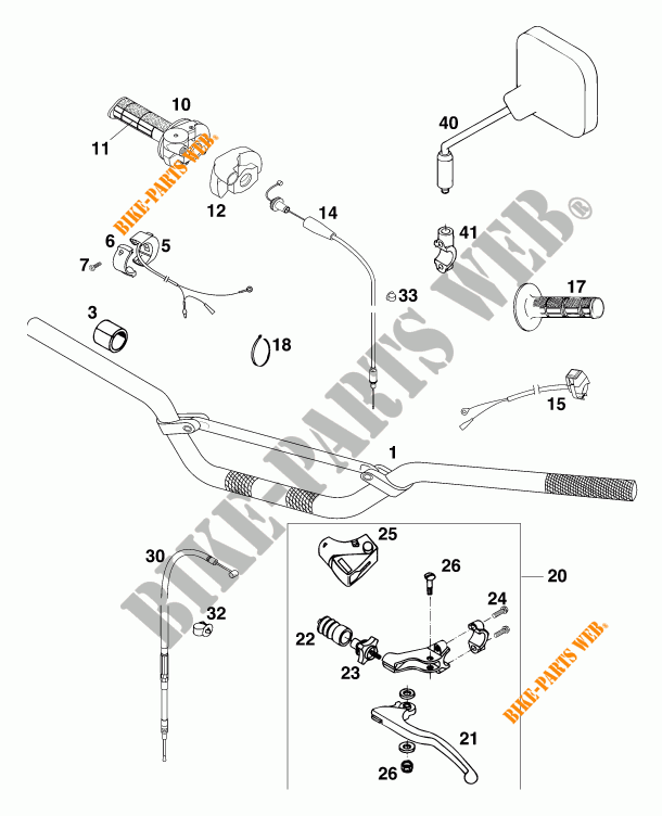 LENKER / STEUERUNG für KTM 250 EXC MARZOCCHI/OHLINS 13LT 1997