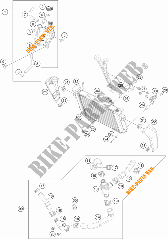 KÜHLSYSTEM für KTM RC 200 BLACK ABS 2014
