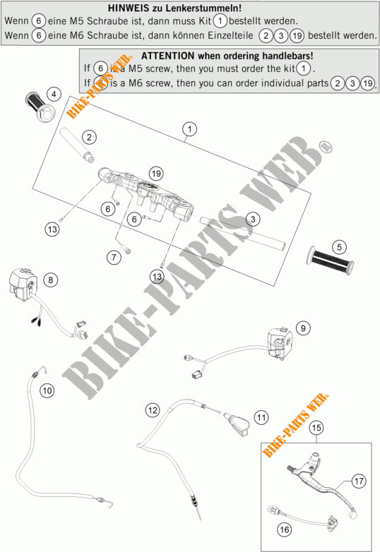 LENKER / STEUERUNG für KTM RC 125 BLACK ABS 2015