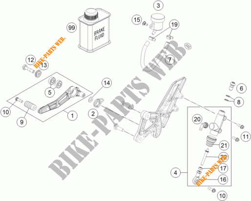 BREMSPUMPE HINTEN für KTM 1290 SUPER DUKE R SPECIAL EDITION ABS 2016