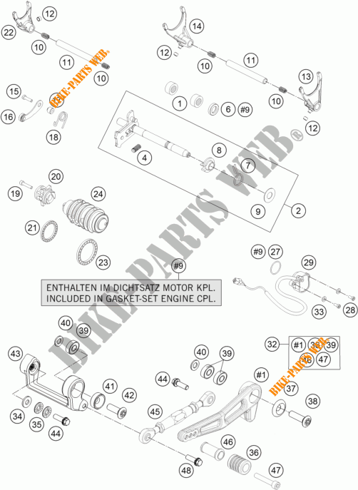 GETRIEBE SCHALT für KTM 1290 SUPER DUKE R SPECIAL EDITION ABS 2016
