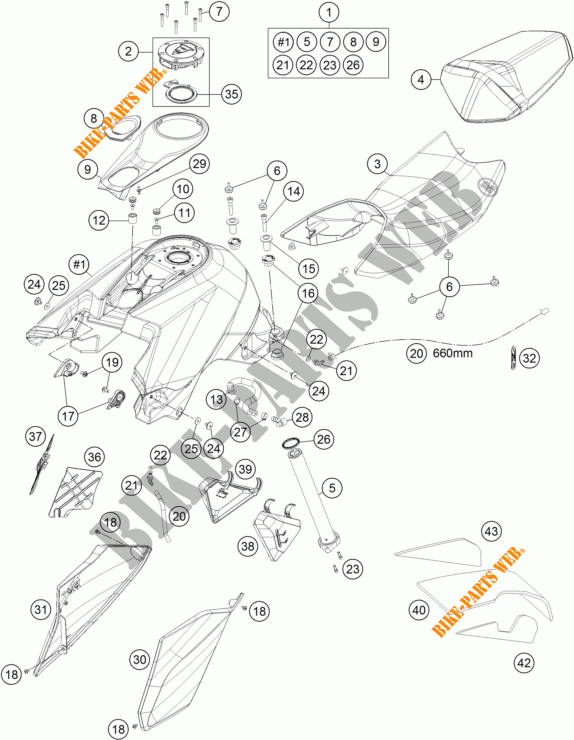 TANK / SITZBANK für KTM 1290 SUPER DUKE R SPECIAL EDITION ABS 2016