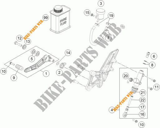 BREMSPUMPE HINTEN für KTM 1290 SUPER DUKE R SPECIAL EDITION ABS 2016