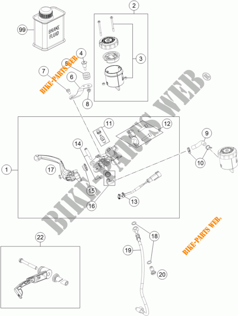 BREMSPUMPE VORNE für KTM 1290 SUPER DUKE R SPECIAL EDITION ABS 2016