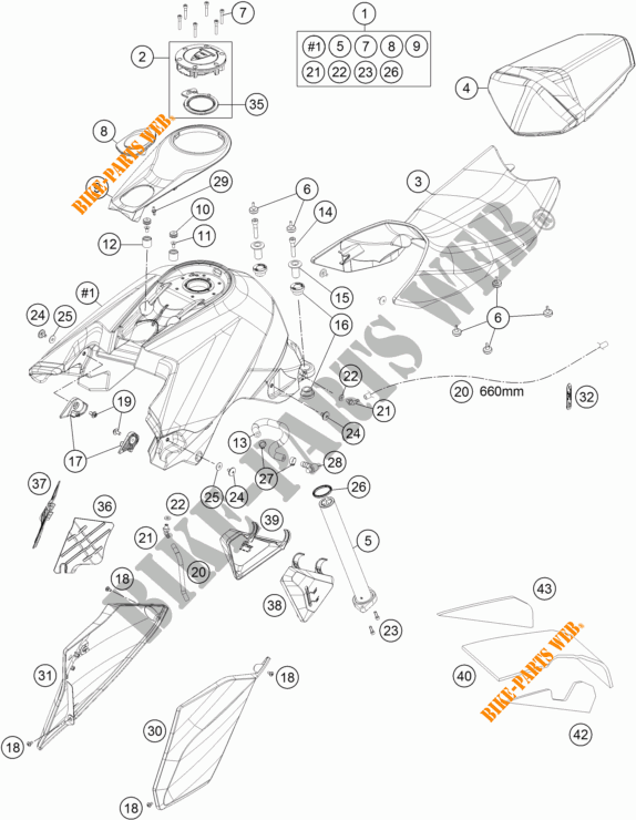 TANK / SITZBANK für KTM 1290 SUPER DUKE R SPECIAL EDITION ABS 2016