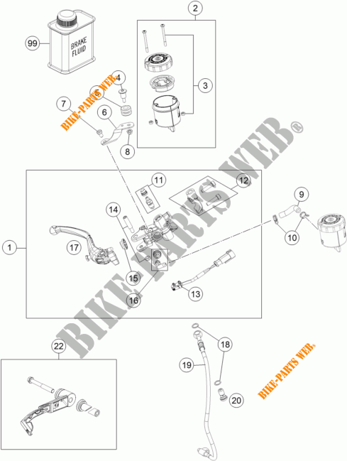 BREMSPUMPE VORNE für KTM 1290 SUPER DUKE R SPECIAL EDITION ABS 2016