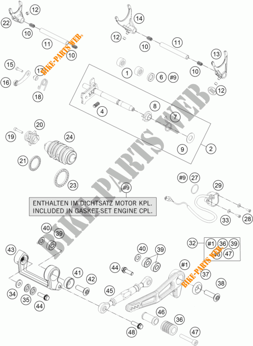 GETRIEBE SCHALT für KTM 1290 SUPER DUKE R SPECIAL EDITION ABS 2016