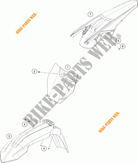 PLASTIK für KTM 125 SX 2017
